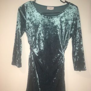 Velvet teal dress with cutouts